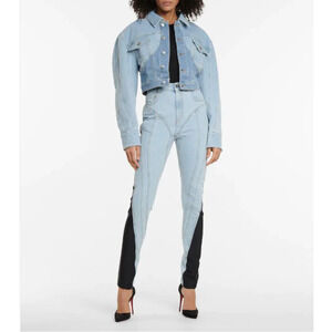 Dream Architect Jeans Medium Blue Denim Stretch Giant Skinny High Rise Ankle Zip